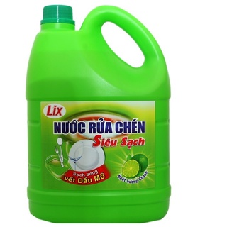 Nước rửa chén Lix Siêu sạch 3,6kg/Can Hương trà xanh siêu sạch tiết kiệm