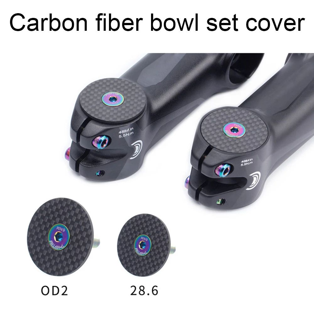 Nắp Đậy Cổ Xe Đạp Bằng Sợi Carbon Chống Bụi 28.6mm Kèm Ốc Vít Titan