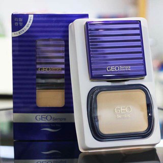 Phấn nén Geo xanh 2 lõi – Geo Sempre C-water two way