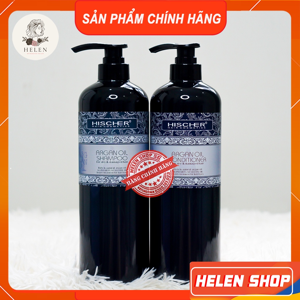 HISCHER Combo Dầu Gội Xả 2000ml  Dầu Gội Argan  Ngăn Gàu, Giảm Rụng Tóc, Chăm Sóc Tóc Khô Xơ, Hư Tổn, Kích Mọc Tóc