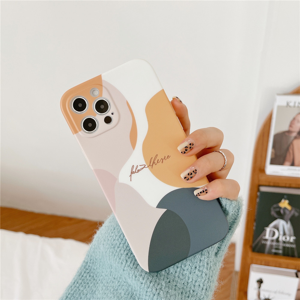 Ốp điện thoại IMD hình sơn dầu bảo vệ camera cho iPhone 12pro max 12mini 11Pro Max XS Max XR SE 2020 7 8 Plus | BigBuy360 - bigbuy360.vn