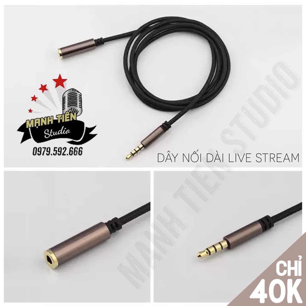 Dây nối dài livestream tai nghe 2m đầu jack 3.5 mm xịn cao cấp chuẩn hàng - MTMax
