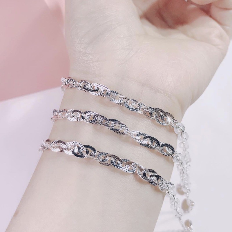 Lắc tay nữ bạc S925 ý , có tua chờ , sáng bóng , đẹp k tỳ vết  - Vàng bạc Khải Khải