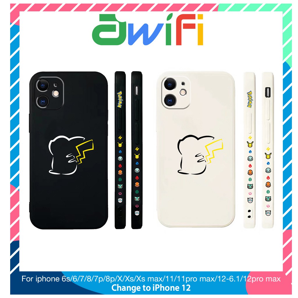 Ốp lưng iphone vuông cạnh hình pi.ka.cku 6/6plus/6s/6splus/7/7plus/8/8plus/x/xr/xs/11/12/pro/max/plus/promax-Awifi B5-10