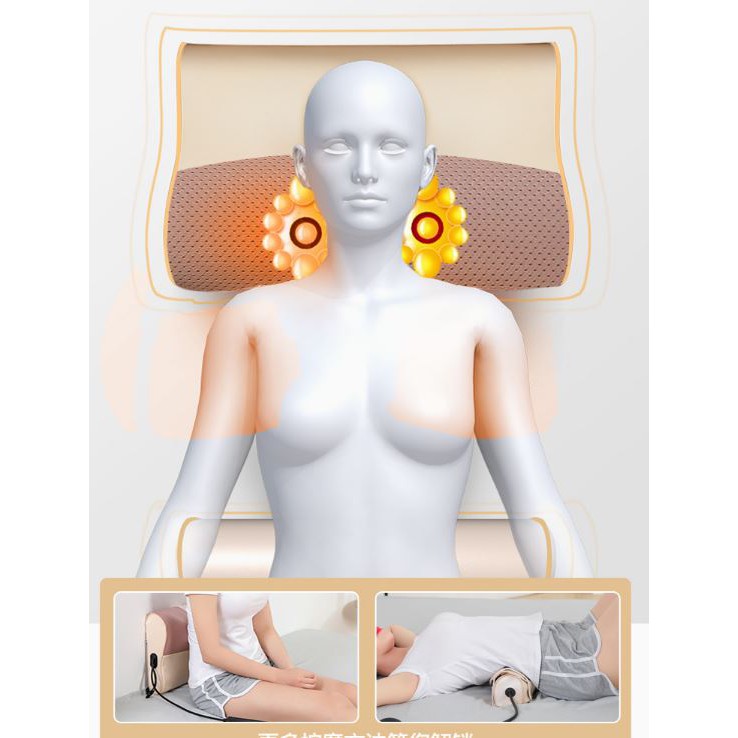 [FREE SHIP] Gối Massage Vai Lưng Cổ, Tặng kèm gối chèn X405 bảo hành 1 năm