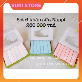 Set 6 khăn sữa sợi tre Nappi 30x30cm