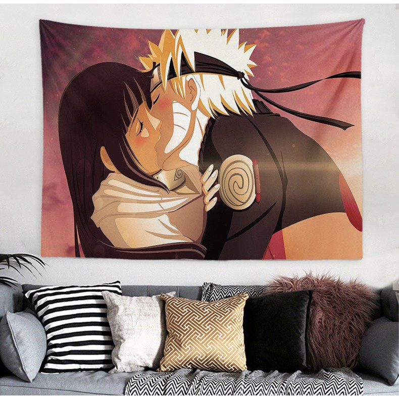 Tranh Vải Thảm Treo Tường Anime One Piece và Naruto Decor [TẶNG MÓC TREO]