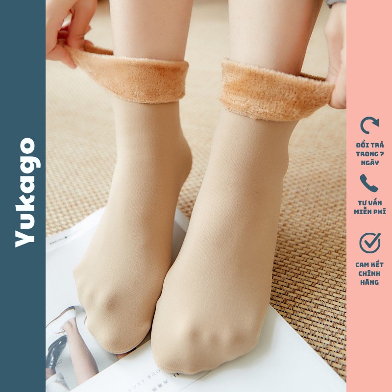 Tất vớ nữ cổ cao lót lông 2 màu giữ nhiệt xuất nhật siêu ấm YUKAGO sf1077