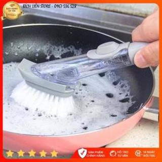 💥bàn chải cọ rửa đa năng có bình đựng xà phòng mẫu mới - chổi cọ rửa đa năng 2in1 kiêm bình xịt nước tiện dụng