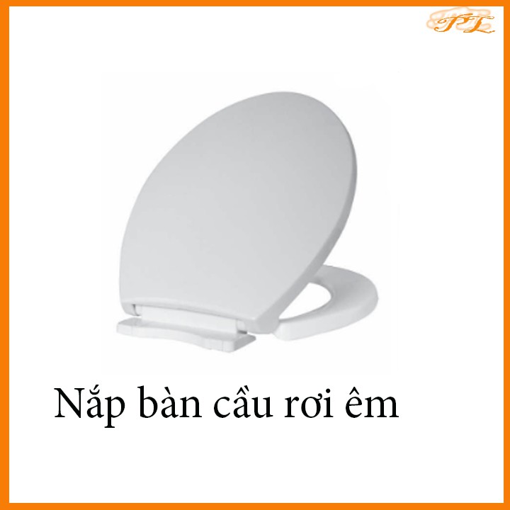 Nắp bồn cầu đóng êm nhựa Plastic màu trắng A11, phụ kiện inox