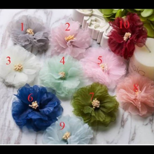 Hoa Voan Ép Trang Trí Váy Tutu, Gắn Băng Đô