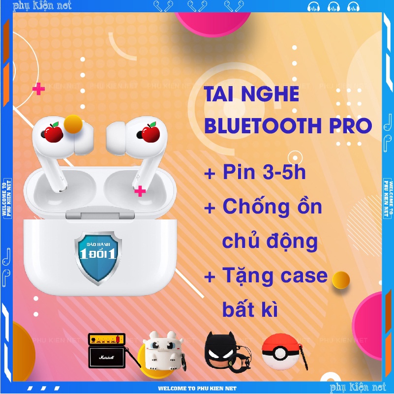 Tặng Case bao đựng cho tai nghe không dây bluetooth APro Chống Ồn, Có Micro, Giá Rẻ