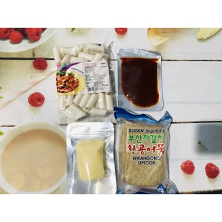 combo nấu bánh gạo dạng ống (500g bánh gạo ống, 100g sốt, 100g phô mai mozarrela, 450g chả cá)