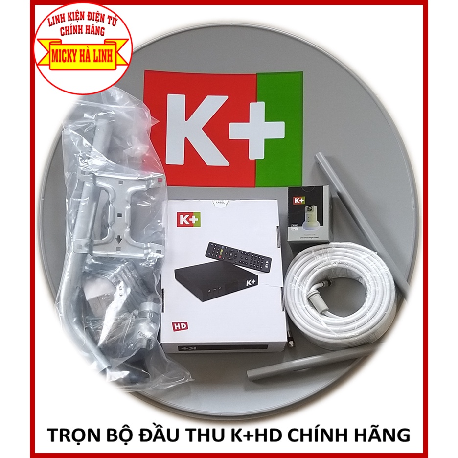 [TẶNG 1 THÁNG] Trọn Bộ đầu thu K+ HD và Bộ phụ kiện chân chảo Vệ Tinh của truyền hình K + Xem Ngoại Hạng với 170 Kênh