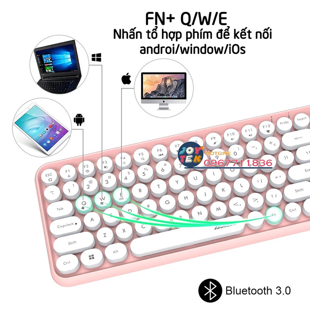 Bàn phím Ajazz I Bàn phím không dây Bluetooth mini cho điện thoại ipad laptop macbook giá rẻ | WebRaoVat - webraovat.net.vn