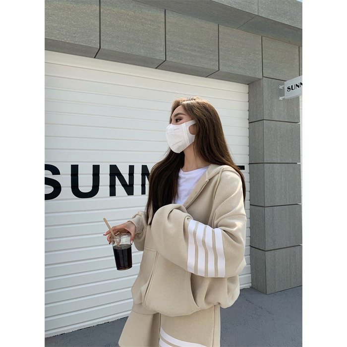 Bộ quần áo Hoodie cotton dáng rộng thiết kế năng động trẻ trung