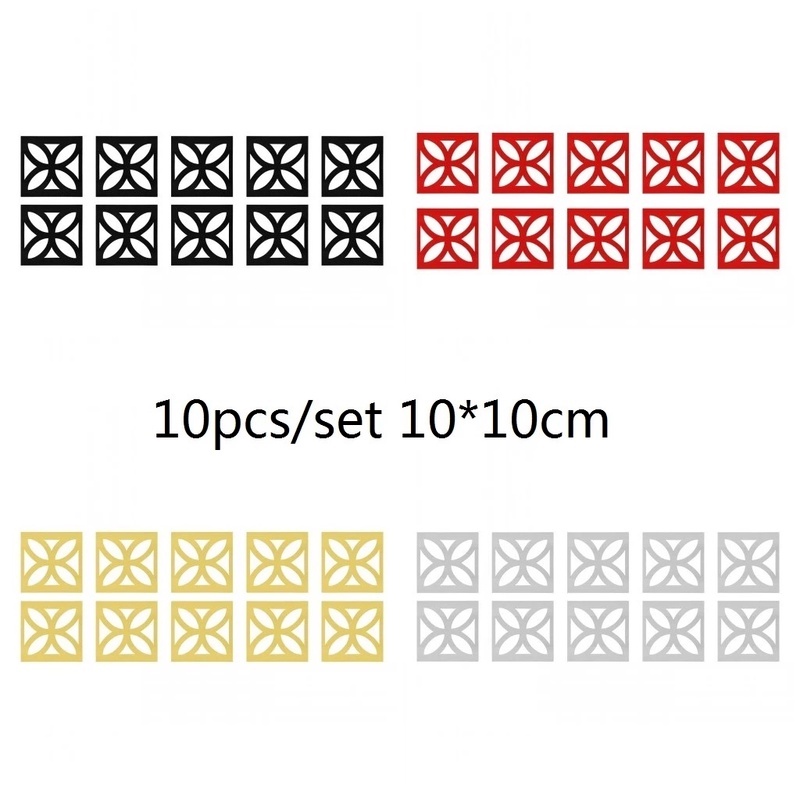 Set 10 Miếng Dán Tường 10*10CM Bằng Acrylic Trang Trí Nhà Cửa/Phòng Khách Hiện Đại