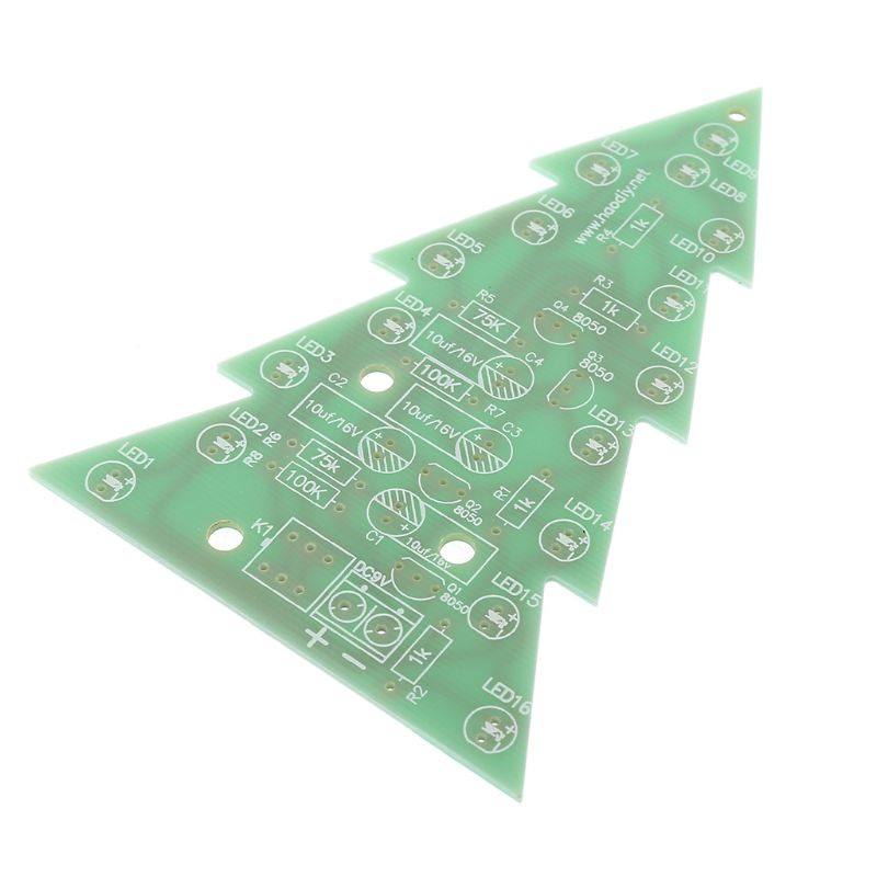 Bảng Mạch Đèn LED Nhấp Nháy Hình Cây Thông Giáng Sinh DIY