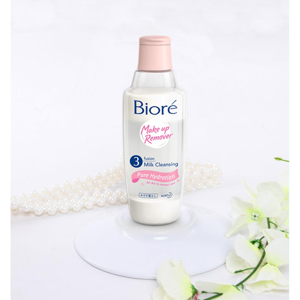 Sữa Tẩy Trang Biore 3 Fusion Milk Cleansing Pure Hydration 3 Lớp Sạch Sâu Dưỡng Ẩm 300ml