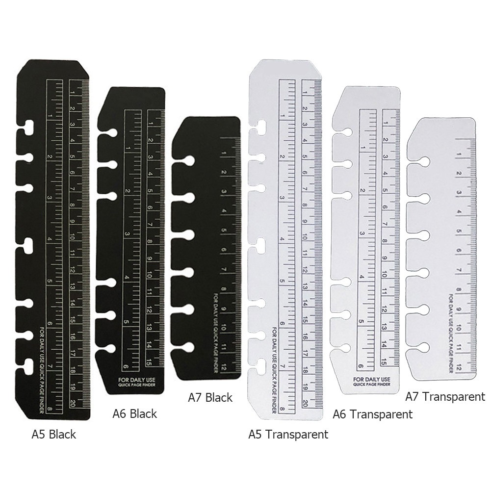 Thước PVC ngăn cách đánh dấu 6 lỗ cho sổ ghi chép A5 A6 A7 của học sinh