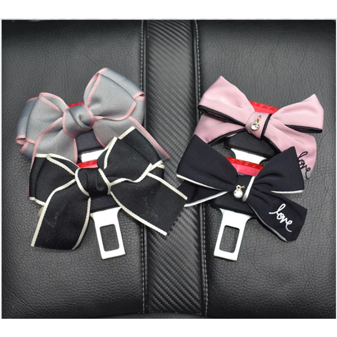 Chốt khóa nối dài dây an toàn ô tô, xe hơi đính nơ dễ thương hàng tốt Seat Belt Extension - D&A shop