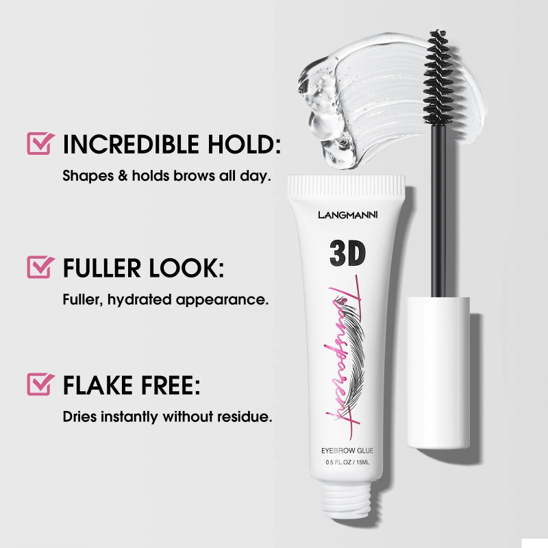 Gel Định Hình Lông Mày 3D Trong Suốt Chống Nước Lâu Trôi 15ml