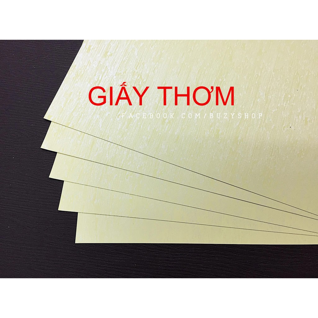 (Xấp 5Tờ) Giấy Thơm, Bìa Màu, Giấy Làm Thiệp, Scrapbook (A4) (Vàng)