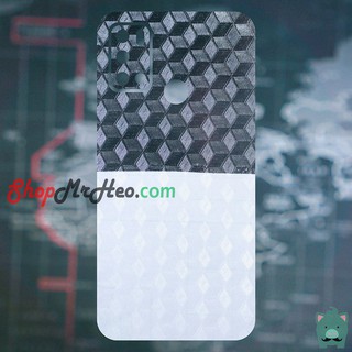 SKin Dán Mặt Sau Lưng Vân 3D Vsmart Joy 4 - Carbon, Hình Hộp, Nhám, Vân Da