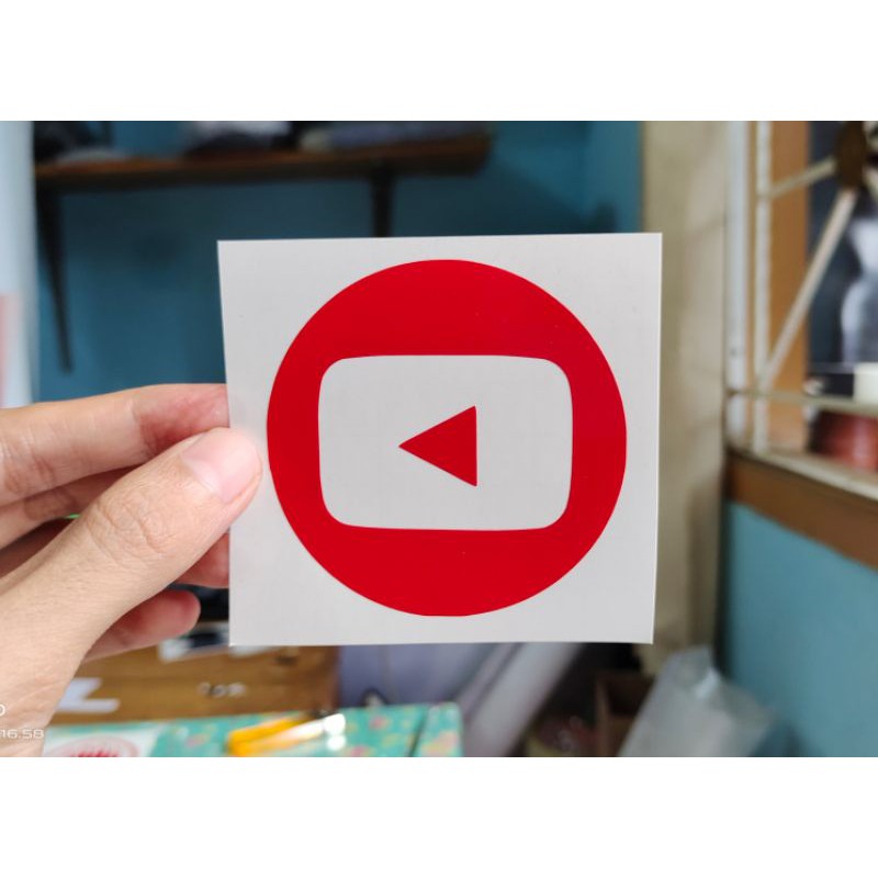 Set 2 Sticker Dán Trang Trí Hình Youtube Độc Đáo