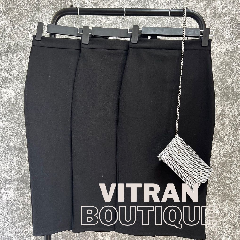 Chân váy bút chì xẻ sau dáng dài 70cm