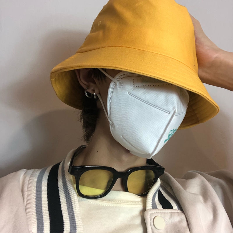 Nón bucket màu sắc trơn phong cách harajuku nhật bản dễ phối đồ