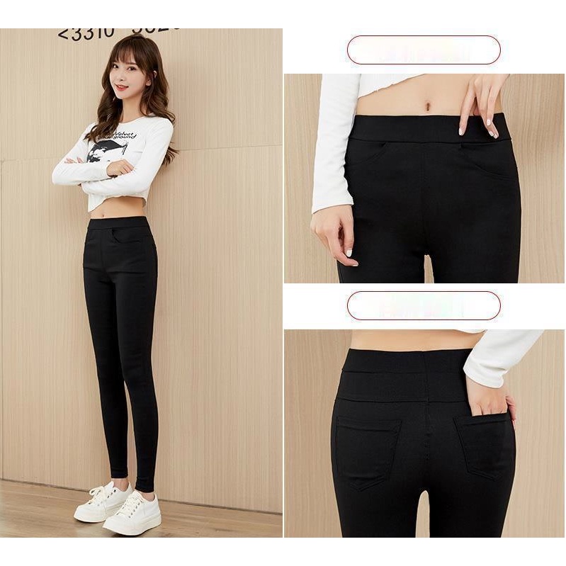 Quần Legging Đen Mẫu Thu Đông Cạp Nhỏ Tôn Dáng