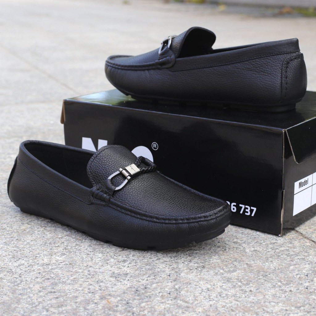 GIÀY MỌI NAM MỀM, DA BÒ VÂN HẠT - HT.NeO2739