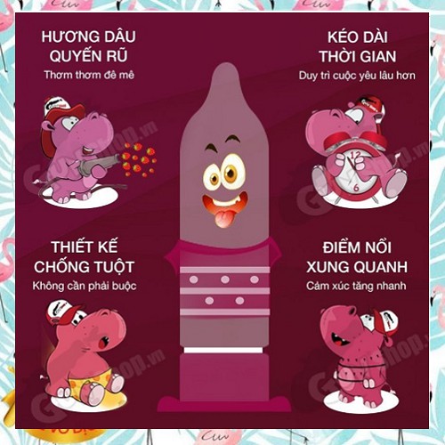 Bao cao su Feel 4 in 1 (12 chiếc) [CHÍNH HÃNG 100%], Bao cao su gai gân kéo dài hương dâu, tuyệt đỉnh của đỉnh là đây