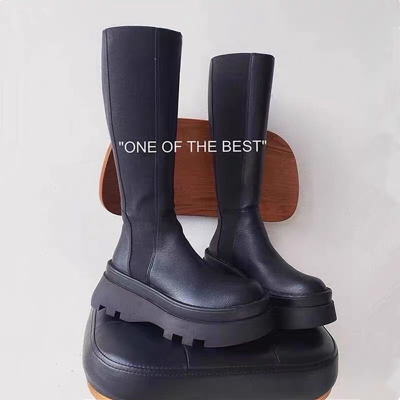 Giày Boots Nữ Cổ Cao Độn Đế Sang Chảnh