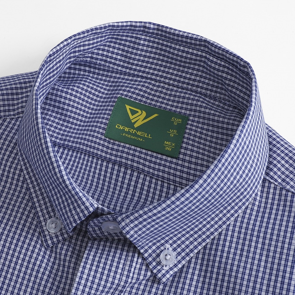 Áo sơ mi caro nam công sở DARNELL tay ngắn cao cấp ít nhắn thoáng mát, thấm hút mồ hôi DN511