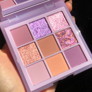 [Hàng mới về] Bảng phấn mắt 9 màu xinh xắn tông màu tím phong cách pastel thời trang hàng nội địa Trung