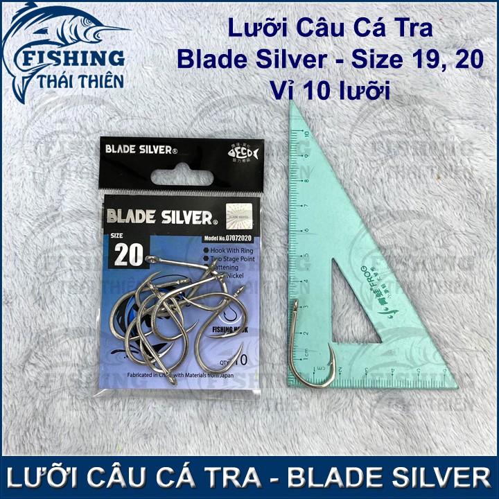 Lưỡi Câu Cá Blade Silver Size 19, 20 Vỉ 10 Lưỡi Chuyên Dùng Câu Cá Tra