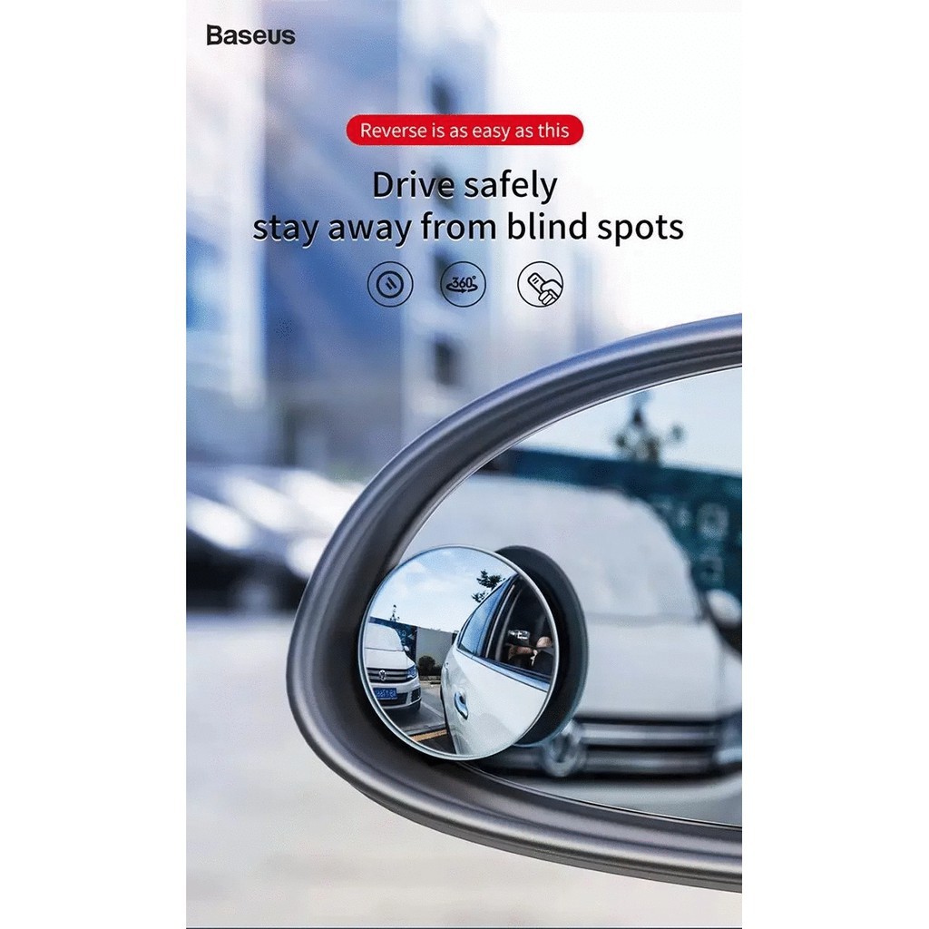 Bộ Gương Cầu LồiCAO CẤPBộ Gương Baseus Full Vision Blind Spot Mirrors Mở Rộng Góc Nhìn, Chống Điểm Mù Cho Xe Hơi