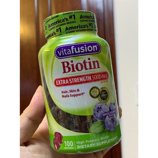 [DATE 11/2021 ]VITAFUSION EXTRA STRENGTH BIOTIN, HAIR, SKIN & NAILS SUPPORT VỊ VIỆT QUẤT 100 VIÊN.