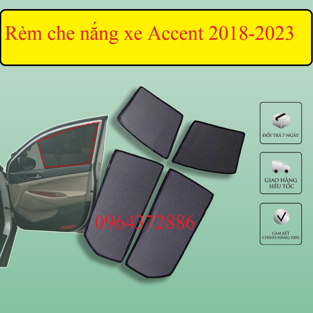 Rèm che nắng xe Hyundai Accent 2018 2019 2020 2021 2022 2023 nam châm hít cao cấp