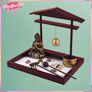 [Wishshopeeyx] Hộp cát thư giãn thu nhỏ Rock Rake Garden kèm Phật giáo