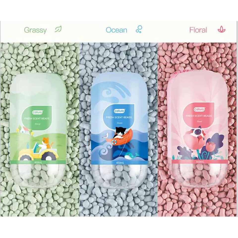 Gói dùng thử 45ml Hạt khử mùi cát vệ sinh cho mèo Cature 3 mùi thơm dịu nhẹ