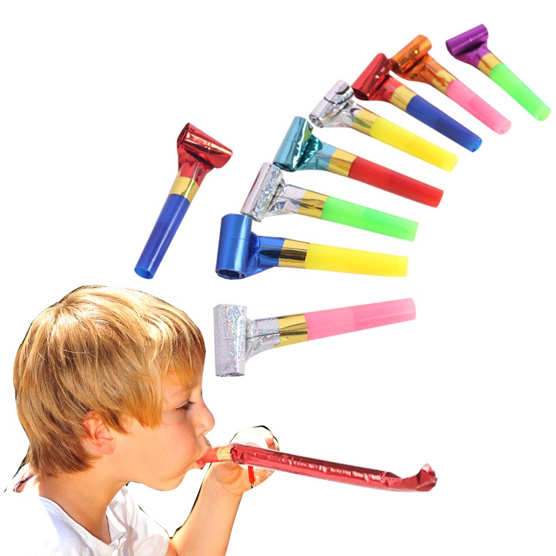 Set 100 Kèn Thổi Bằng Giấy Tiếng Ồn Dành Cho Tiệc Sinh Nhật