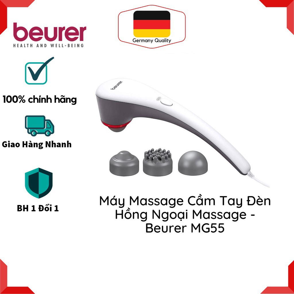 MÁY MASSAGE CẦM TAY BEURER MG55 – Máy Masage Đèn Hồng Ngoại Massage nhiều vị trí chân, lưng, đùi, tay, cổ