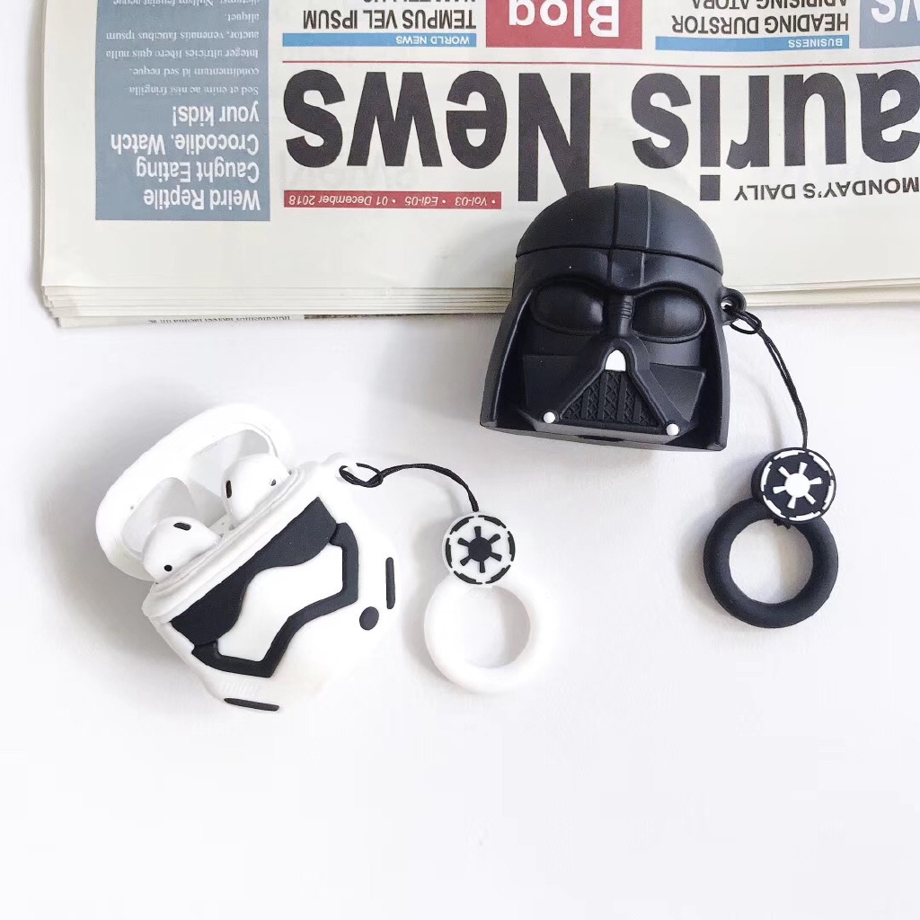 Cute Cartoon Star Wars Protective Case Apple Headphones Airpods 1 2 White Black Samurai Silicone Shatter-resistant Shell