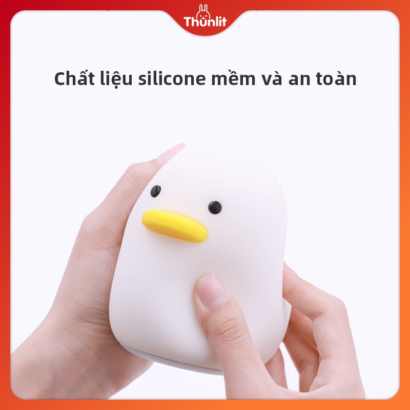Đèn Ngủ Thunlit Hình Chú Vịt Đáng Yêu Sạc Usb 1200mah 2 Chế Độ Sáng Tiện Dụng