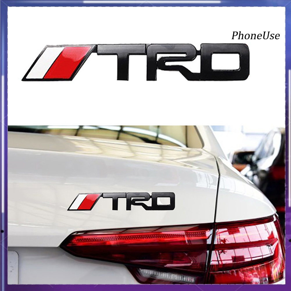 Pu Logo Kim Loại Chữ TRD 3D Dán Trang Trí Xe Hơi Toyota