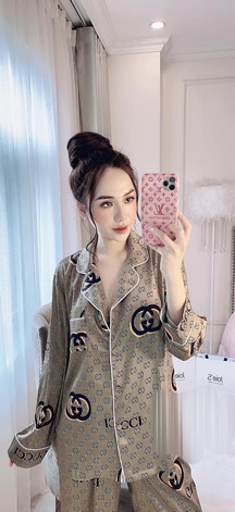 BỘ PIJAMA LỤA DÀI G U C C I CAO CẤP