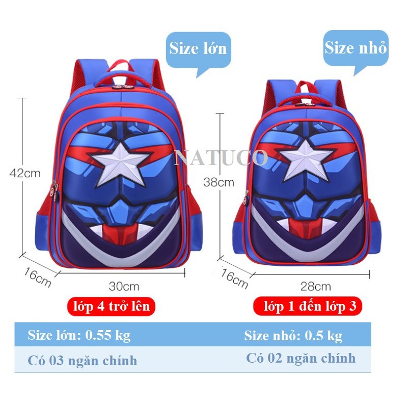 Ba lô siêu anh hùng mẫu mới nhất cho học sinh cấp 1, cấp 2